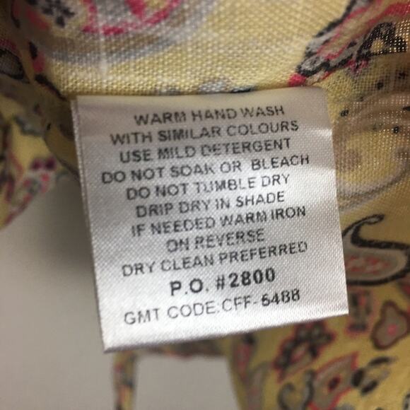 Stanza Men's Yellow Floral Linen Button Up Shirt 15.5" neck 40 EU - Picture 7 of 8